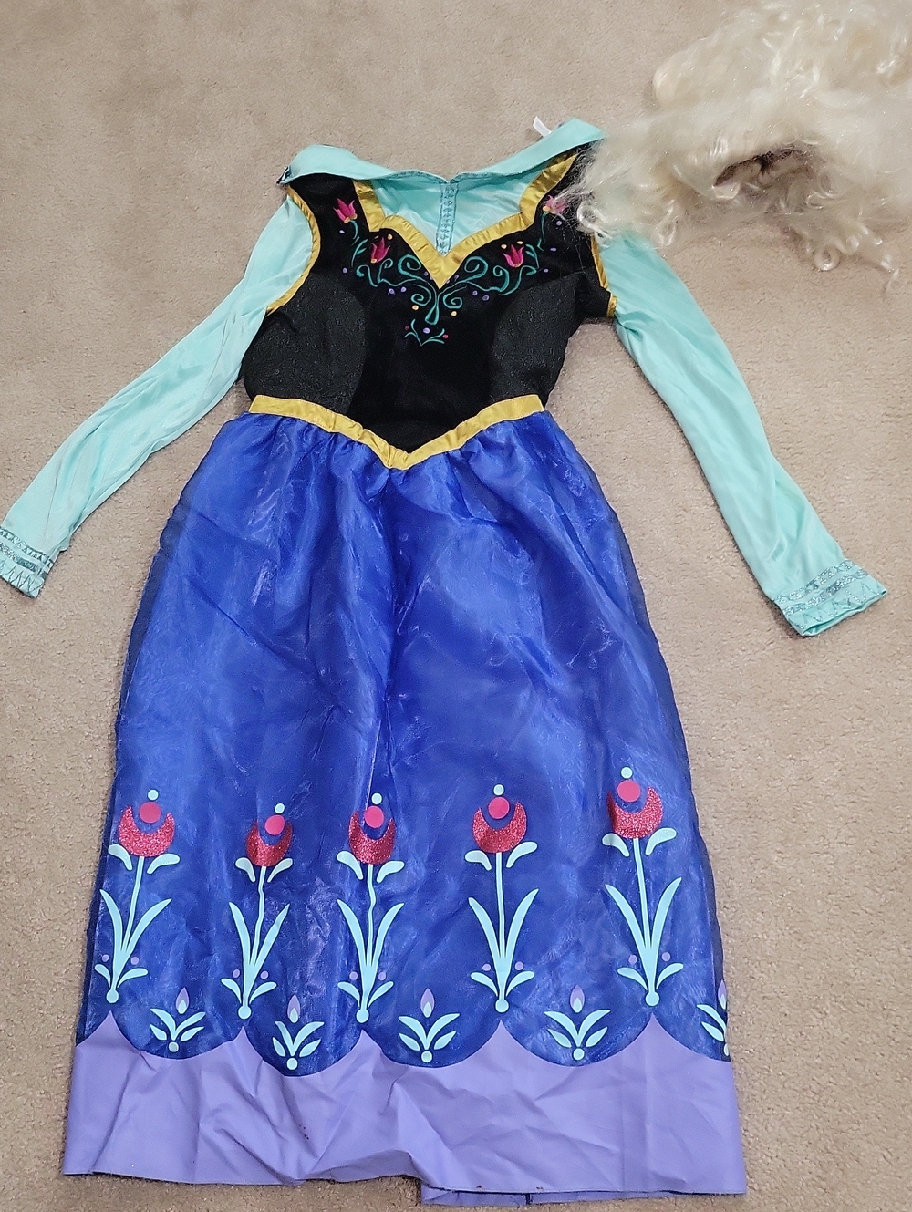DISNEY STORE FROZEN MOVIE ANNA DRESS UP HALLOWEEN COSTUME GIRLS ~ SZ 12-14